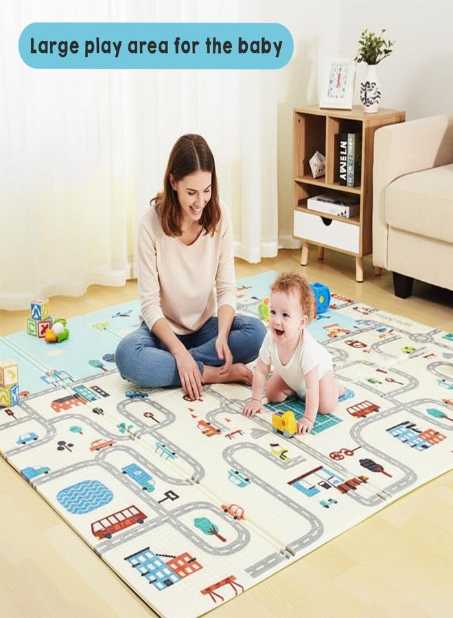 سنابترون بساط لعب للأطفال من سنابترون، مناسب للأطفال من عمر 0 إلى 5 سنوات، بساط لعب كبير جدًا قابل للعكس، بساط إسفنجي قابل للطي للتعلم والزحف خالٍ من مادة BPA (6.5 × 5 قدم، سمك 0.6 سم)، بساط أرضي مقاوم للماء ذو وجهين للأطفال - Image 4