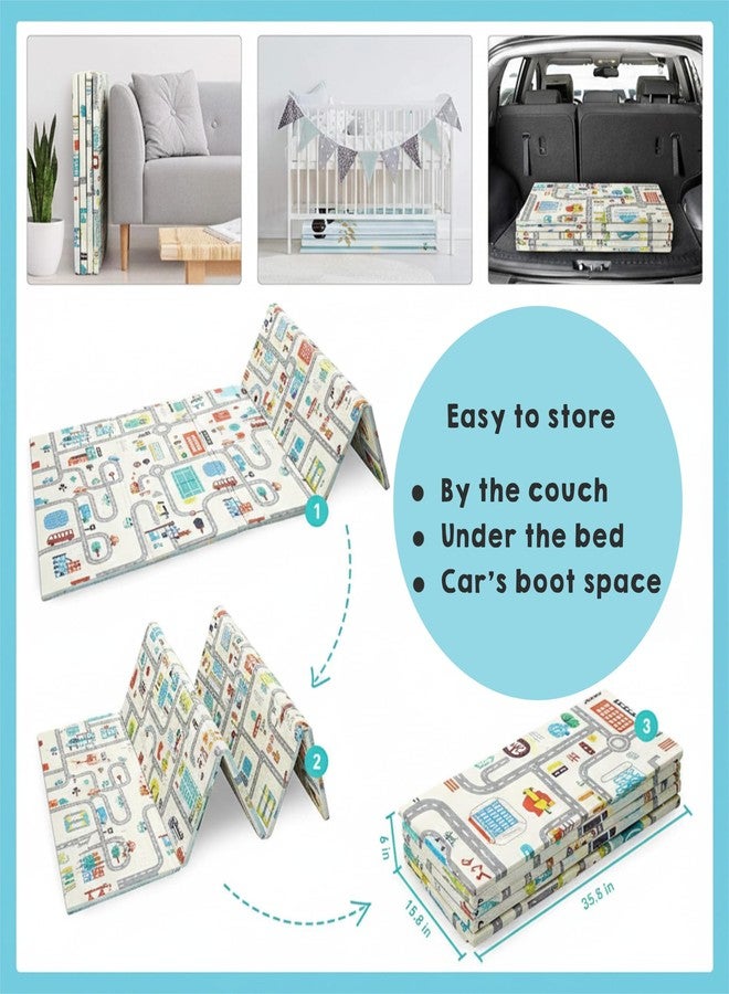 سنابترون بساط لعب للأطفال من سنابترون، مناسب للأطفال من عمر 0 إلى 5 سنوات، بساط لعب كبير جدًا قابل للعكس، بساط إسفنجي قابل للطي للتعلم والزحف خالٍ من مادة BPA (6.5 × 5 قدم، سمك 0.6 سم)، بساط أرضي مقاوم للماء ذو وجهين للأطفال - Image 2