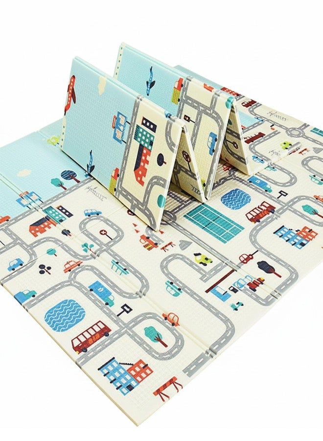 سنابترون بساط لعب للأطفال من سنابترون، مناسب للأطفال من عمر 0 إلى 5 سنوات، بساط لعب كبير جدًا قابل للعكس، بساط إسفنجي قابل للطي للتعلم والزحف خالٍ من مادة BPA (6.5 × 5 قدم، سمك 0.6 سم)، بساط أرضي مقاوم للماء ذو وجهين للأطفال - Image 1