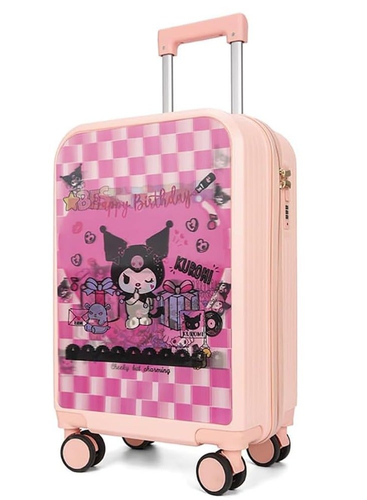 GoldenLike  حقائب سفر للأطفال، حقيبة سفر للأطفال مقاس 20 بوصة مع ملصق بنمط تحويل ثلاثي الأبعاد، حقائب سفر محمولة للأطفال، حقيبة سفر لطيفة للأطفال الصغار، حقيبة سفر صلبة بعجلات للأطفال الصغار من الأولاد والبنات - Image 1