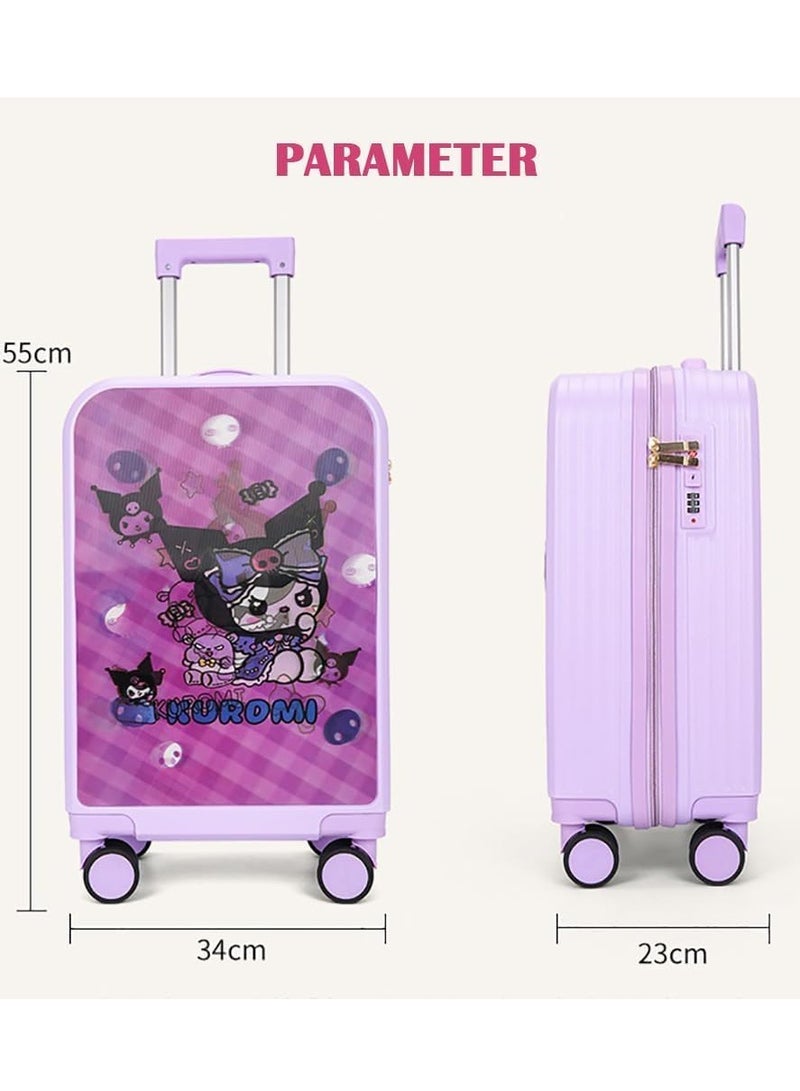 GoldenLike  حقائب سفر للأطفال، حقيبة سفر للأطفال مقاس 20 بوصة مع ملصق بنمط تحويل ثلاثي الأبعاد، حقائب سفر محمولة للأطفال، حقيبة سفر لطيفة للأطفال الصغار، حقيبة سفر صلبة بعجلات للأطفال الصغار من الأولاد والبنات - Image 3