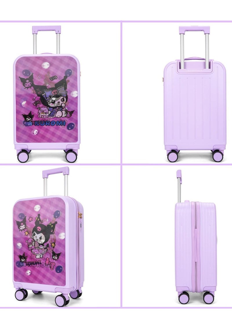 GoldenLike  حقائب سفر للأطفال، حقيبة سفر للأطفال مقاس 20 بوصة مع ملصق بنمط تحويل ثلاثي الأبعاد، حقائب سفر محمولة للأطفال، حقيبة سفر لطيفة للأطفال الصغار، حقيبة سفر صلبة بعجلات للأطفال الصغار من الأولاد والبنات - Image 5