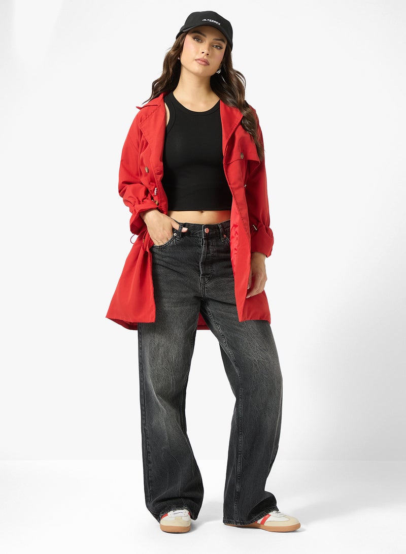 جينجر معطف ترنش منسوج واسع - Image 4