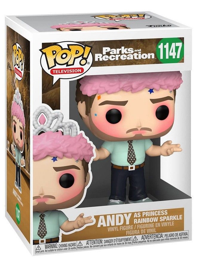 Funko Pop Tv: Parks And Rec Andy As Princess Rainbow Sparkle Multicolor (56166) - Image 3