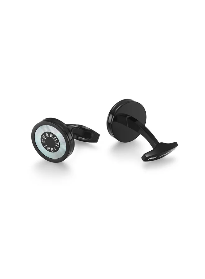 CERRUTI 1881 Lorenzo Black Stainless Steel Cufflinks for Men