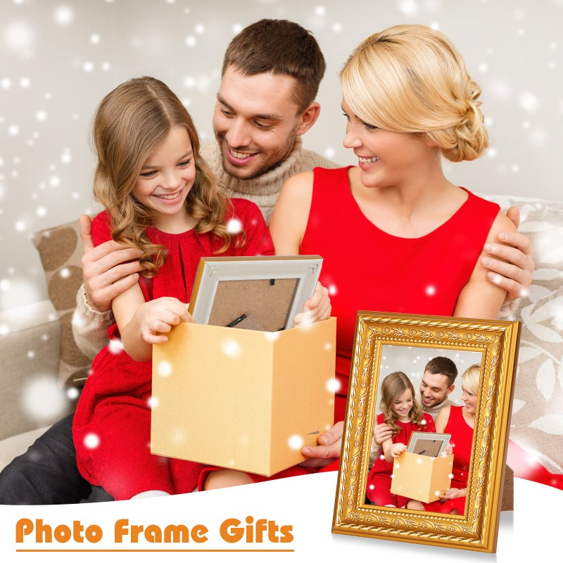 Remerry 24 Pcs Small Gold Vintage Picture Frames Bulk Mini Gold Plastic Retro Picture Frames Display 3.5x5 Photo with Mat Tiny Ornate for Place Card Holder Tabletop Display Home Wedding Decor - Image 4