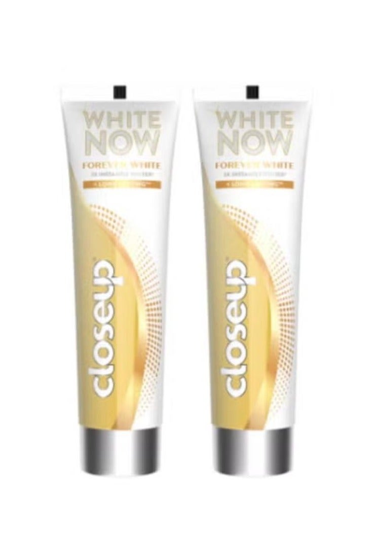 Closeup Two packages of White Now toothpaste, 75 milliliters - Image 1