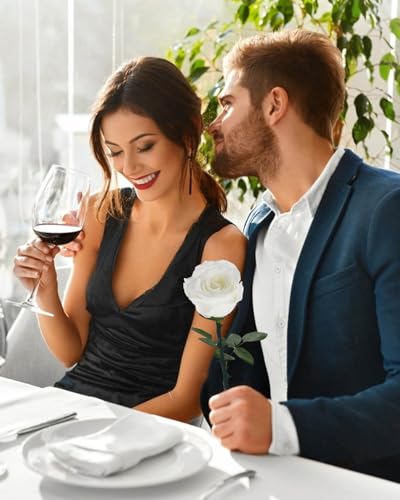 YAMPP Preserved Flowers Gifts for Women: Mothers Day Birthday Christmas Anniversary Wedding Gift for Mom Girlfriend Wife Grandma Forever Rose for Her White Single Rose - Image 5