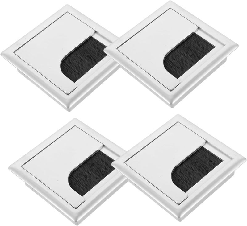 DOITOOL 4pcs Desk Grommets Brush Plastic Cable Hole Covers for Computer Tables Office Desks Home Decor Rounded Corners Smooth Finish Wire Protection - Image 3