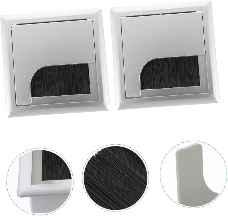 DOITOOL 4pcs Desk Grommets Brush Plastic Cable Hole Covers for Computer Tables Office Desks Home Decor Rounded Corners Smooth Finish Wire Protection - Image 4