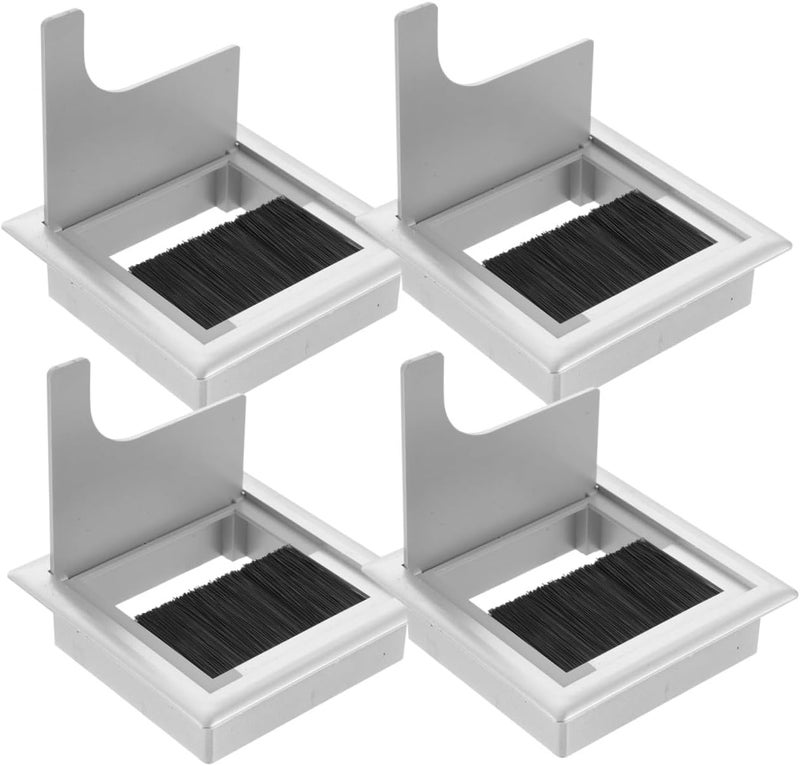 DOITOOL 4pcs Desk Grommets Brush Plastic Cable Hole Covers for Computer Tables Office Desks Home Decor Rounded Corners Smooth Finish Wire Protection - Image 1