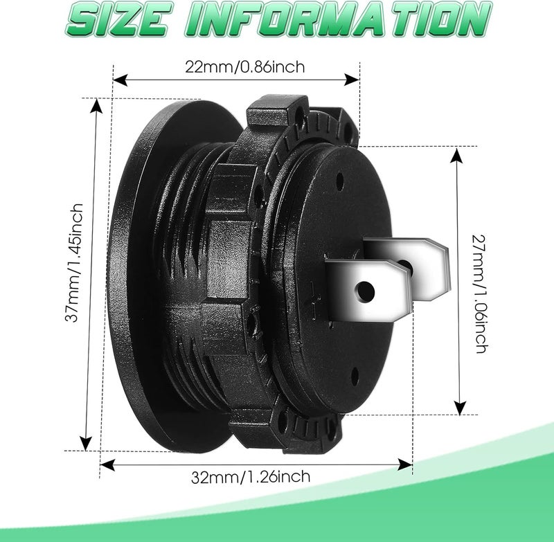 BBTO 2 Pieces DC 12V Car Voltage Gauge LED Display Waterproof Voltmeter Digital Round Panel Voltmeter Compatible with Vehicle Motorcycle Truck Camper ATV UTV Car Boat Marine (Green Digital) - Image 2