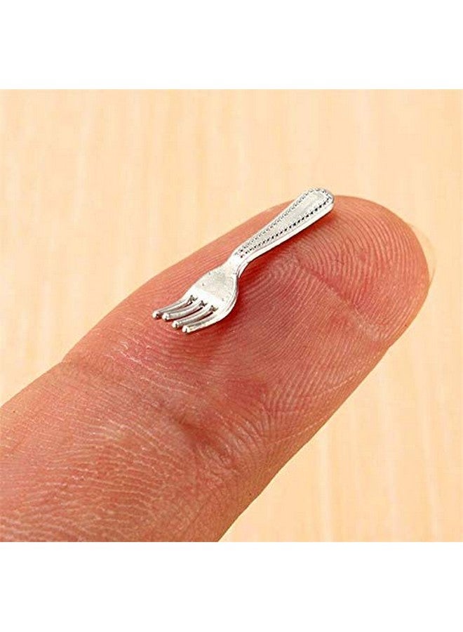 EatingBiting 12Pcs Set 1:12 Dollhouse Miniature Dollhouse Kitchen Silverware Forks Spoons 1/12 Scale Miniature Doll Tableware Decoration Exquisite Workmanship Crafts - Image 3