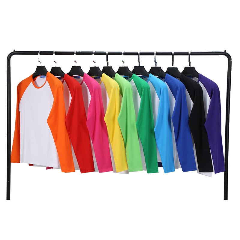 200g Modal Spot Color-Blocked Long-Sleeved T-Shirt, Free Design, Urgent Delivery - Image 3