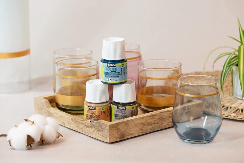 Pebeo Vitrea 160 Glossy Glass Paint - Veil White, 45 ml (1.5 Fl Oz) - Image 2