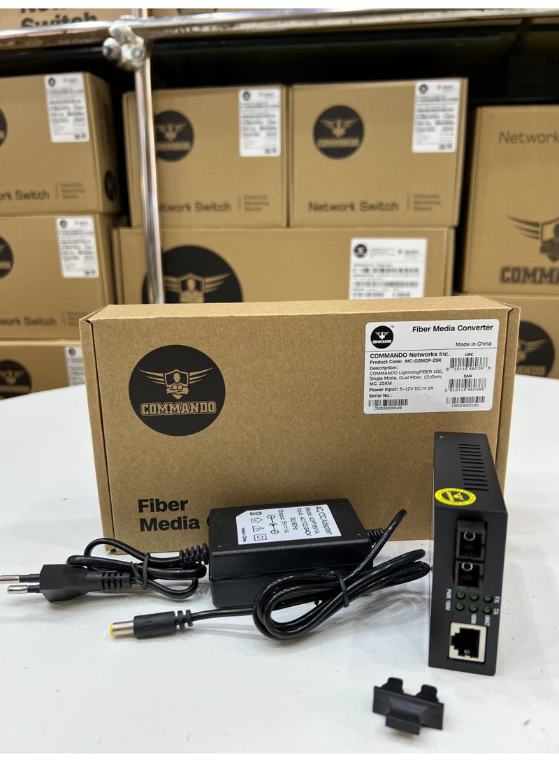 COMMANDO 1GE, Single Mode, Dual Fiber, 1310nm, 25KM, Gigabit Media Converter (Order in pairs only - 2/4/6...) - MC-GSMDF-25K - Image 5