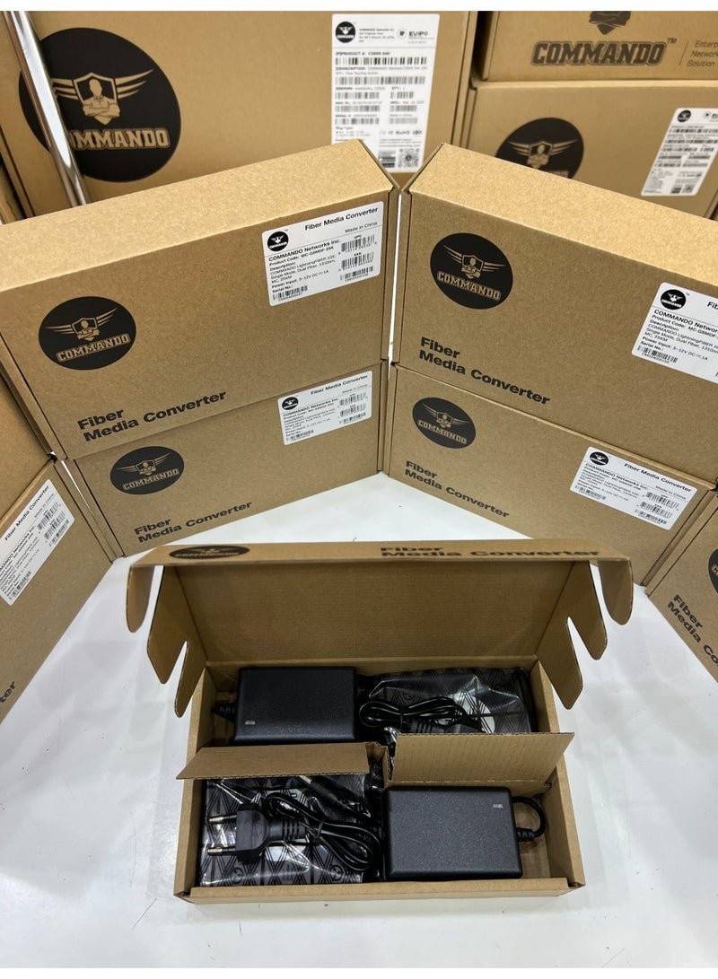 COMMANDO 1GE, Single Mode, Dual Fiber, 1310nm, 25KM, Gigabit Media Converter (Order in pairs only - 2/4/6...) - MC-GSMDF-25K - Image 2