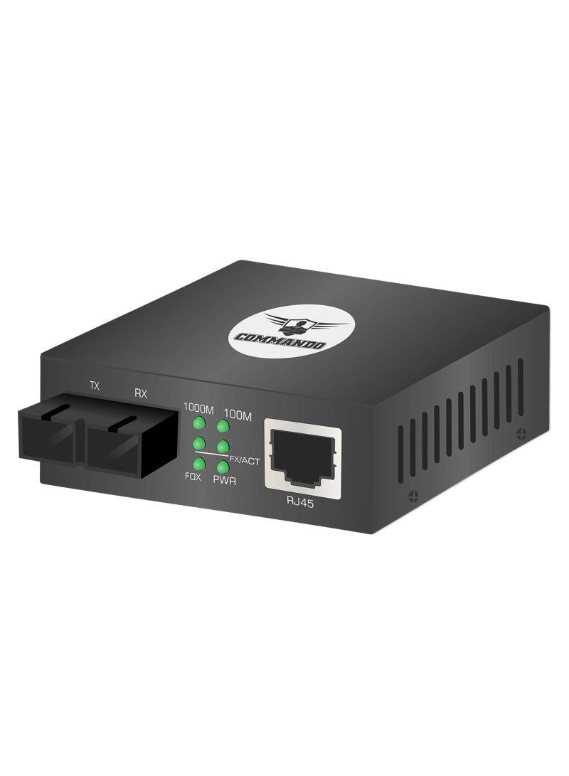 COMMANDO 1GE, Single Mode, Dual Fiber, 1310nm, 25KM, Gigabit Media Converter (Order in pairs only - 2/4/6...) - MC-GSMDF-25K - Image 1