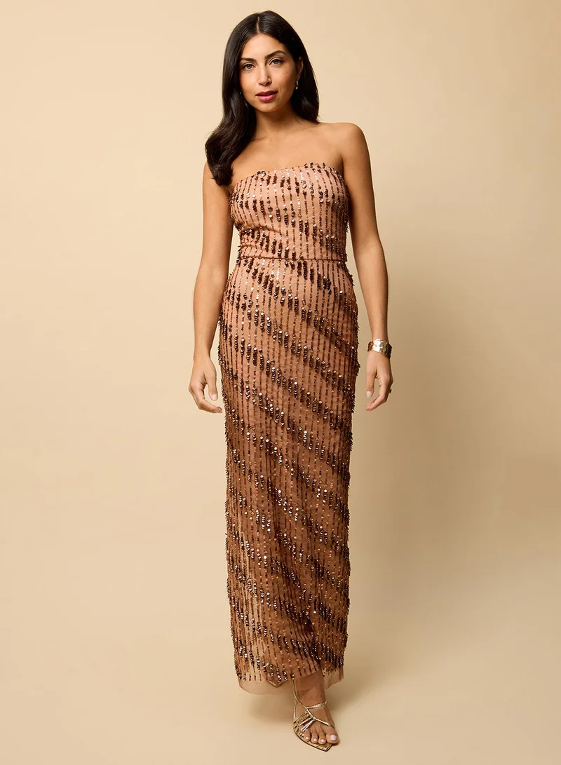 Embellished Bandeau Maxi Dress