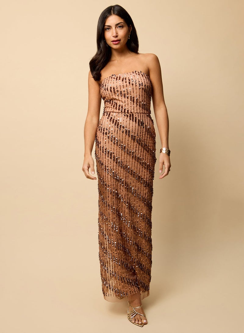 Little Mistress Embellished Bandeau Maxi Dress - Image 1