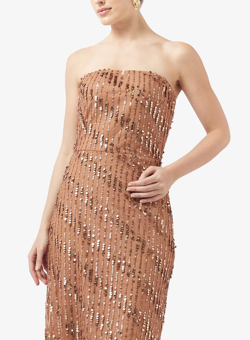 Little Mistress  Embellished Bandeau Maxi Dress for Women | Best Price UAE