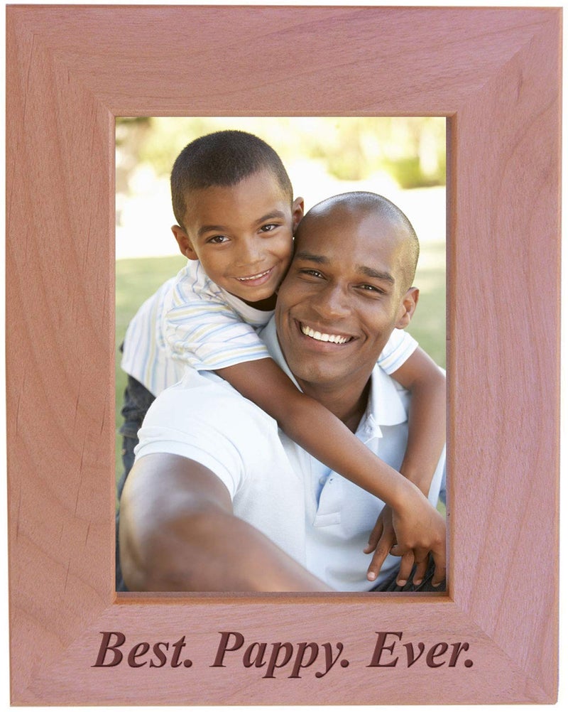 كاستم جيفتس ناو Customgiftsnow أفضل pappy على الإطلاق - إطار صورة خشبي محفور (5x7 عمودي) - Image 1