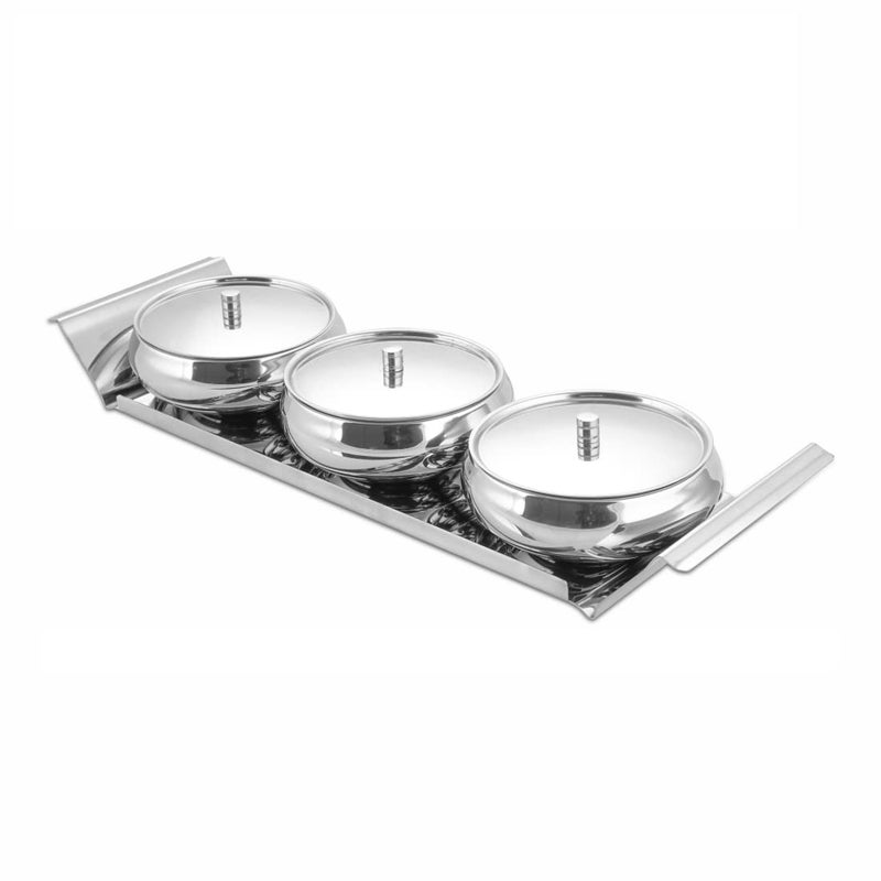 Shri & Sam Shri & Sam Stainless Steel Tray Lunia (Silver)  - Image 1