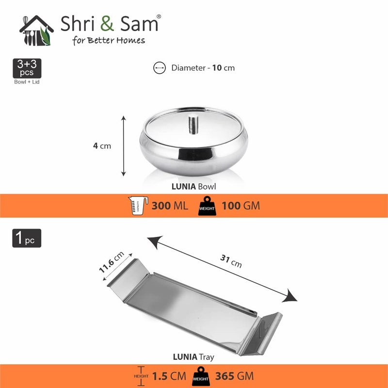 Shri & Sam Shri & Sam Stainless Steel Tray Lunia (Silver)  - Image 3