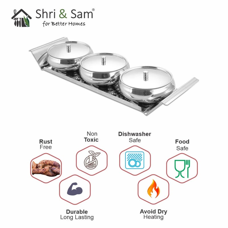 Shri & Sam Shri & Sam Stainless Steel Tray Lunia (Silver)  - Image 5
