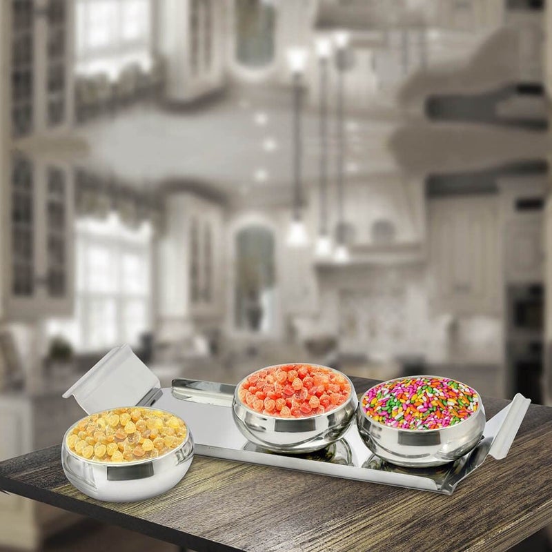 Shri & Sam Shri & Sam Stainless Steel Tray Lunia (Silver)  - Image 2