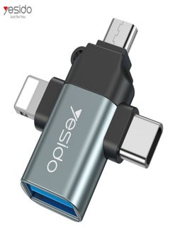 GS15 3 In 1 Usb To Type C Micro Lightning OTG Adapter Type C Micro To Usb 3.0 Adapter For Phone