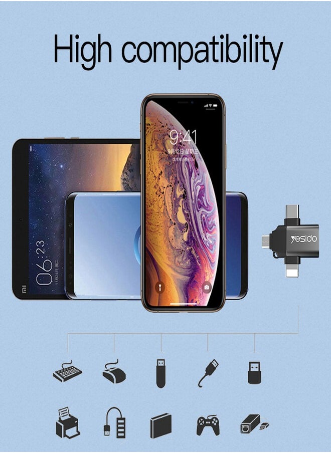 Yesido - GS15 3 In 1 Usb To Type C Micro Lightning OTG Adapter Type C Micro To Usb 3.0 Adapter For Phone - Image 1