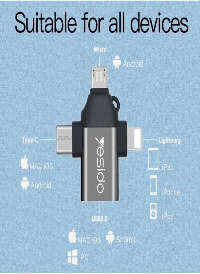 Yesido - GS15 3 In 1 Usb To Type C Micro Lightning OTG Adapter Type C Micro To Usb 3.0 Adapter For Phone - Image 1