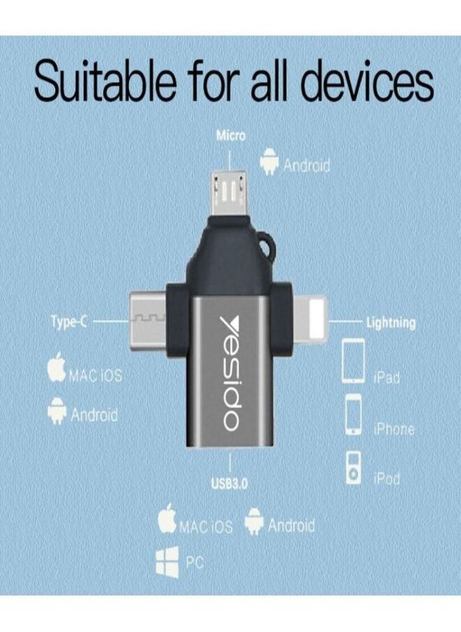 Yesido - GS15 3 In 1 Usb To Type C Micro Lightning OTG Adapter Type C Micro To Usb 3.0 Adapter For Phone - Image 1