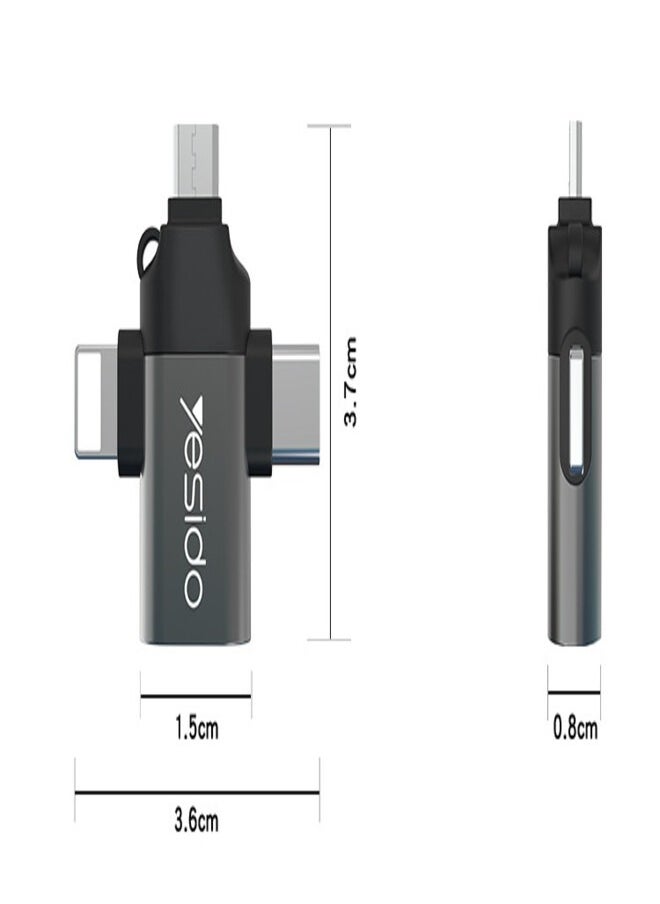 Yesido - GS15 3 In 1 Usb To Type C Micro Lightning OTG Adapter Type C Micro To Usb 3.0 Adapter For Phone - Image 1