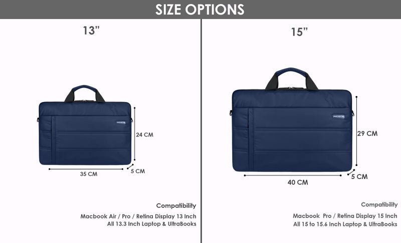 Probus Traveller Business Laptop Sleeve Sling Bag with Shoulder Strap for 13.3/15.6 inch Laptop (Navy Blue, 13.3 Inch) - Image 4