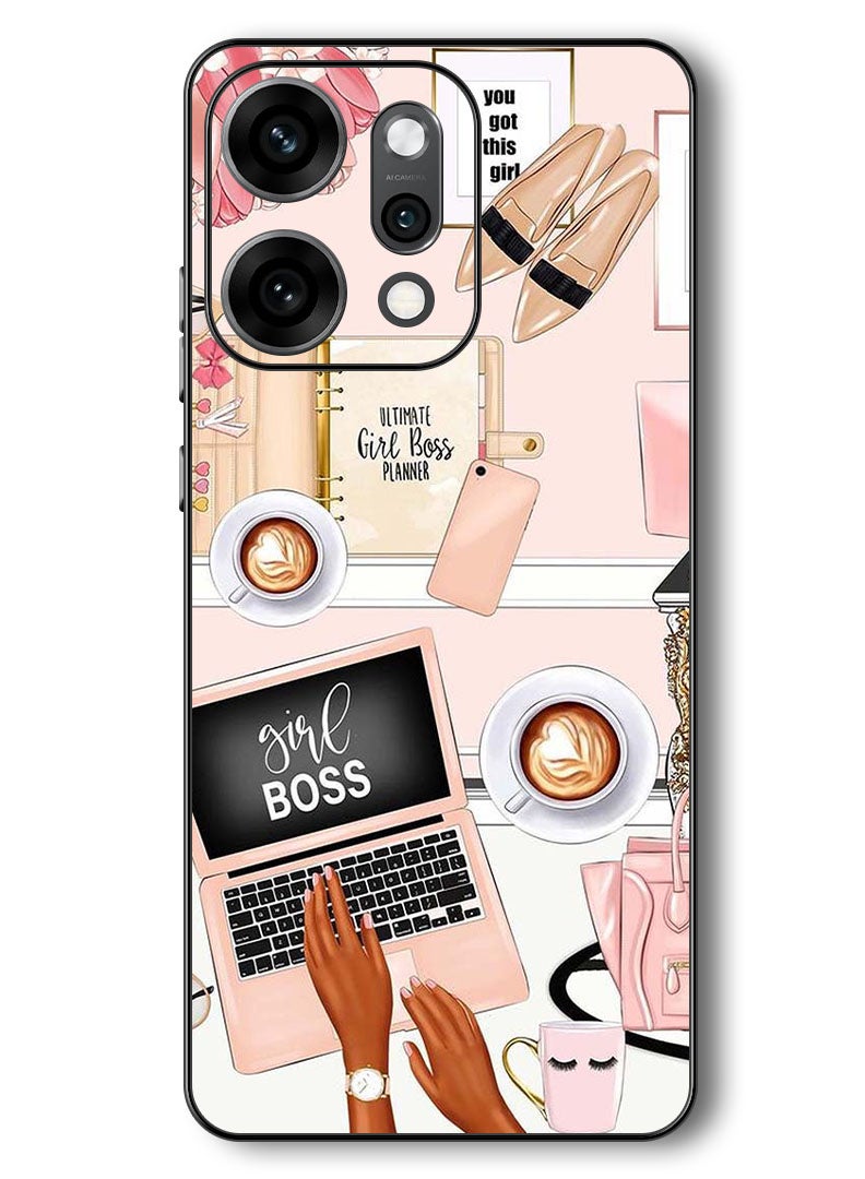 Theodor Case Compatible with Oppo Reno 14 Pro 6.83 Inch Protection Shockproof Bumper Cover Girl Boss Item - Image 1