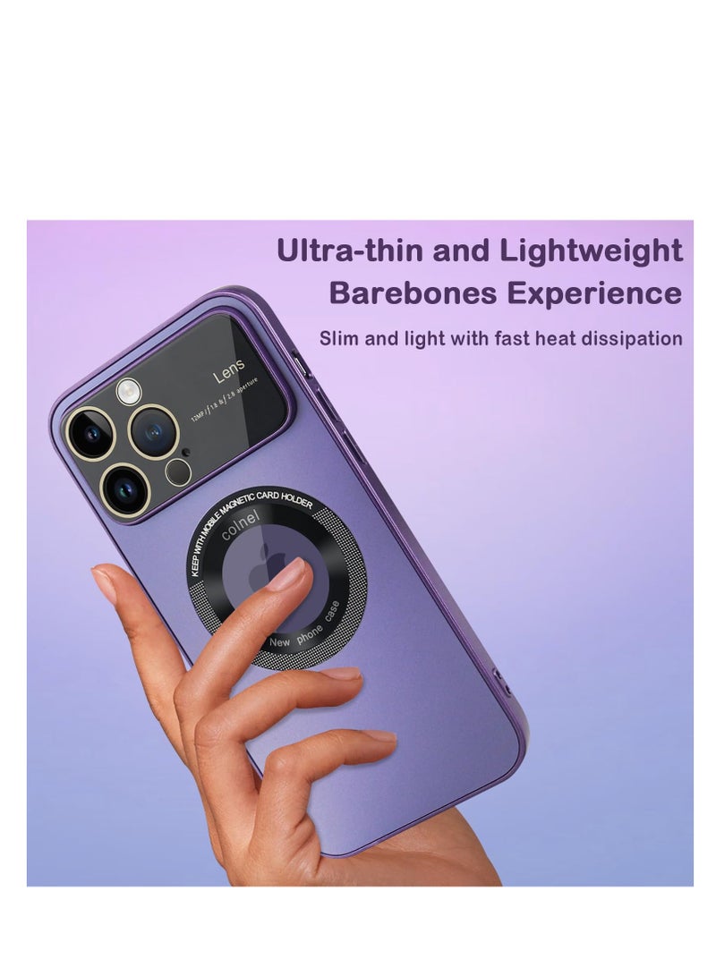 SYOSI Magnetic Case, for iPhone 14 Pro Max, Purple Soft TPU Bumper Shockproof Protective Phone Case, Phone Cover, with Camera Lens Protector - Image 5