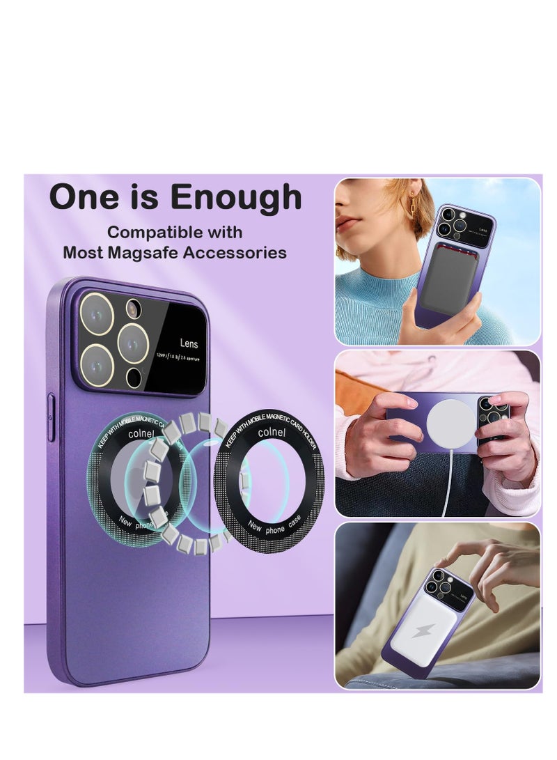 SYOSI Magnetic Case, for iPhone 14 Pro Max, Purple Soft TPU Bumper Shockproof Protective Phone Case, Phone Cover, with Camera Lens Protector - Image 4