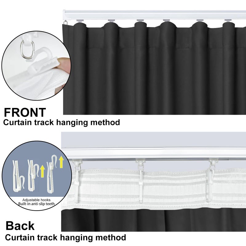 Cbsroro Room Divider Blackout Curtain Track Curtains Wall Dividers Panels Screen for Living Rooms Bedroom Office Privacy Partition Separation, W100 Ã— L96 Inch,1 Panel, Black - Image 5