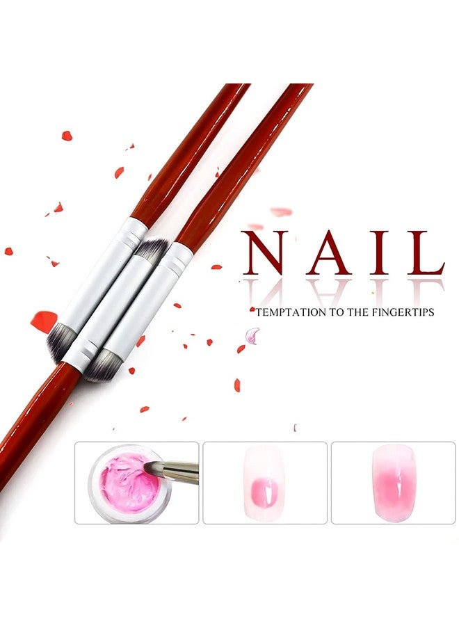 DANNEASY DANNEASY 5Pcs Ombre Nail Brush Wooden Nail Ombre Brush Acrylic Nail Art Brushes Nail Pens Nail Gradient Brush Nail Design Brushes Nail Art Tools - Image 2