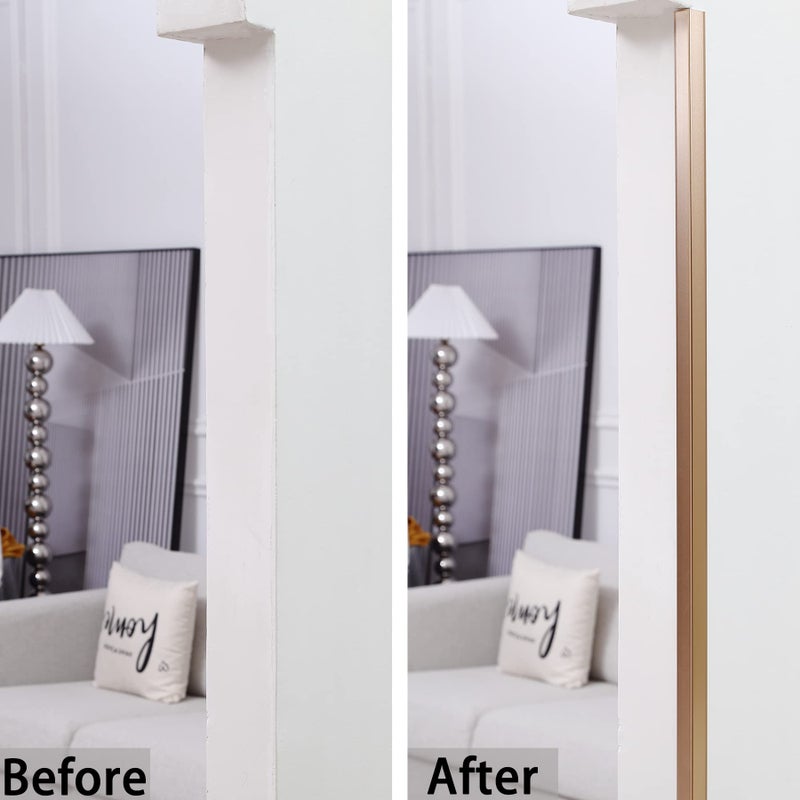 Trimold Aluminum Peel and Stick L Molding Corner Guards with 90Â° Angle for Wall Door Frame Cabinet Baseboard Protection and Decoration, 35.4in x 0.8in (3Pcs) - Image 5