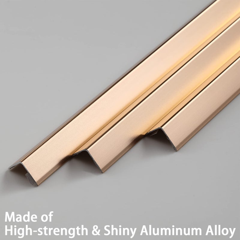Trimold Aluminum Peel and Stick L Molding Corner Guards with 90Â° Angle for Wall Door Frame Cabinet Baseboard Protection and Decoration, 35.4in x 0.8in (3Pcs) - Image 3