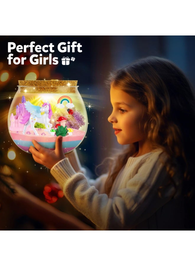 Unicorn Terrarium Kit for Kids, Unicorn Toys for Girls Age 4 5 6 7 8-12 Year Old, Birthday Gift for Girls, Arts and Crafts Kit for Kids, DIY Toys with 13-Color Remote LED Night Light - Image 5