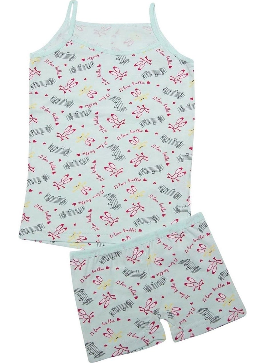 Hepsine Rakip Rival to All Girl's Rope Strap Patterned Undershirt Boxer Suit Cotton Soft  - Image 2
