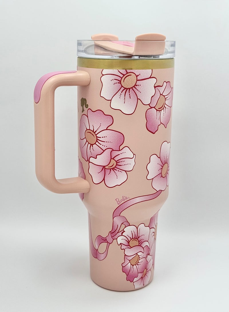 Stanley x barbie 80’s Peaches ‘n Cream Quencher 40 OZ – Limited Edition Stainless Steel Insulated Tumbler with Soft Peach Finish - Image 2