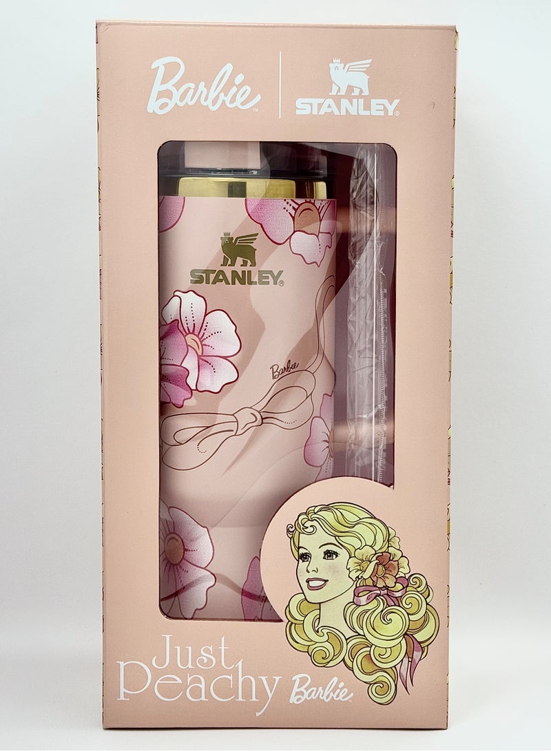 Stanley x barbie 80’s Peaches ‘n Cream Quencher 40 OZ – Limited Edition Stainless Steel Insulated Tumbler with Soft Peach Finish - Image 4