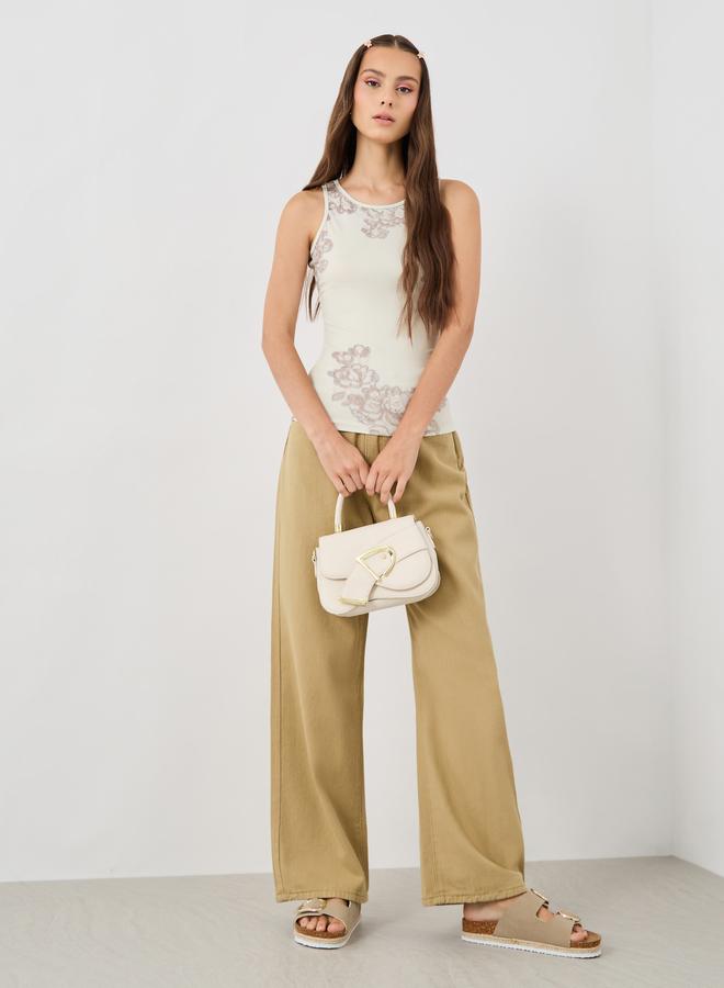 Take Two Take Two Textured Floral Print Sleeveless Round Neck Top  - Image 2