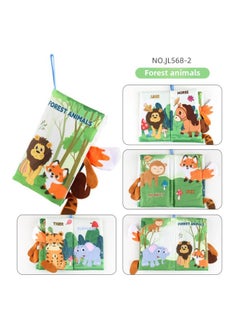Generic Baby Baby Sea Land Air Tail Cloth Book Chinese And English Ocean Forest Flying Animals Palm Book Early Education Toys-Color:JL568-2 Forest Tail Cloth Book 40.4 Grams 245 Grams  - Image 1