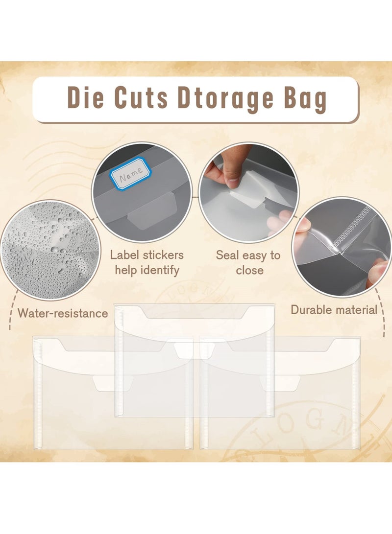 SYOSI Clear Stamp and Die Storage Pockets, 30 Pcs Plastic Envelopes for Scrapbooking, Stencil, Card Making and Cutting Dies Storage Bags  - Image 3
